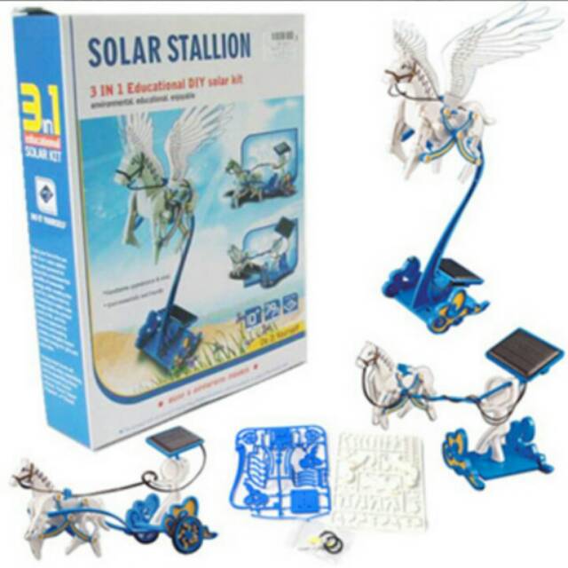 SOLAR STALLION 3 IN 1 HORSE PEGASUS ROBOT DIY KUDA TERBANG