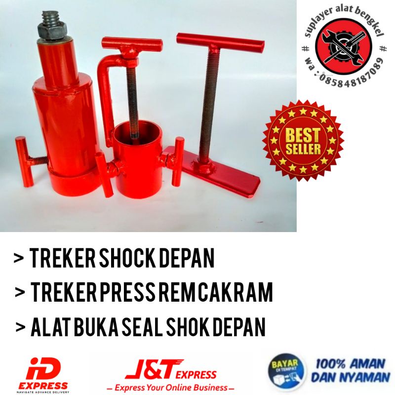 Paket lengkap sepaket alat treker Shock depan, Alat buka seal shok depan Vario beat Mio nmax PCX Vix