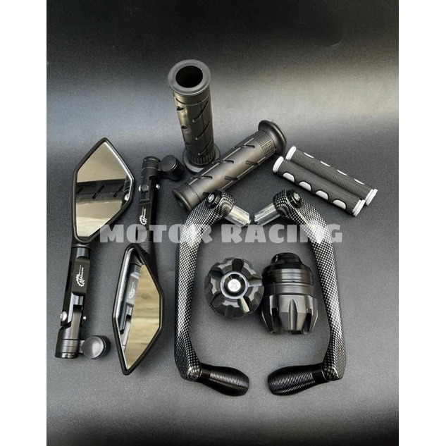 Spion Motor Tomok V2 Proguard Sabit Handgrip Domino Sisik Jalu As Roda Free Karet Handle Rem Universal