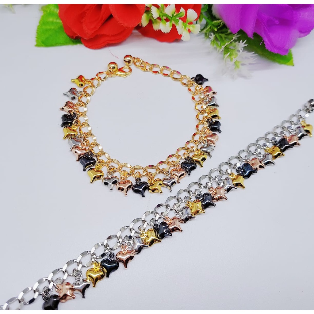 Xuping gelang love kombinasai lapis emas fashion jewelry