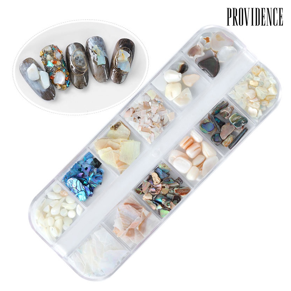 Providence 12 Styles Crushed 3D Irregular Shell Pieces Nail Art Decorations UV Gel Tips