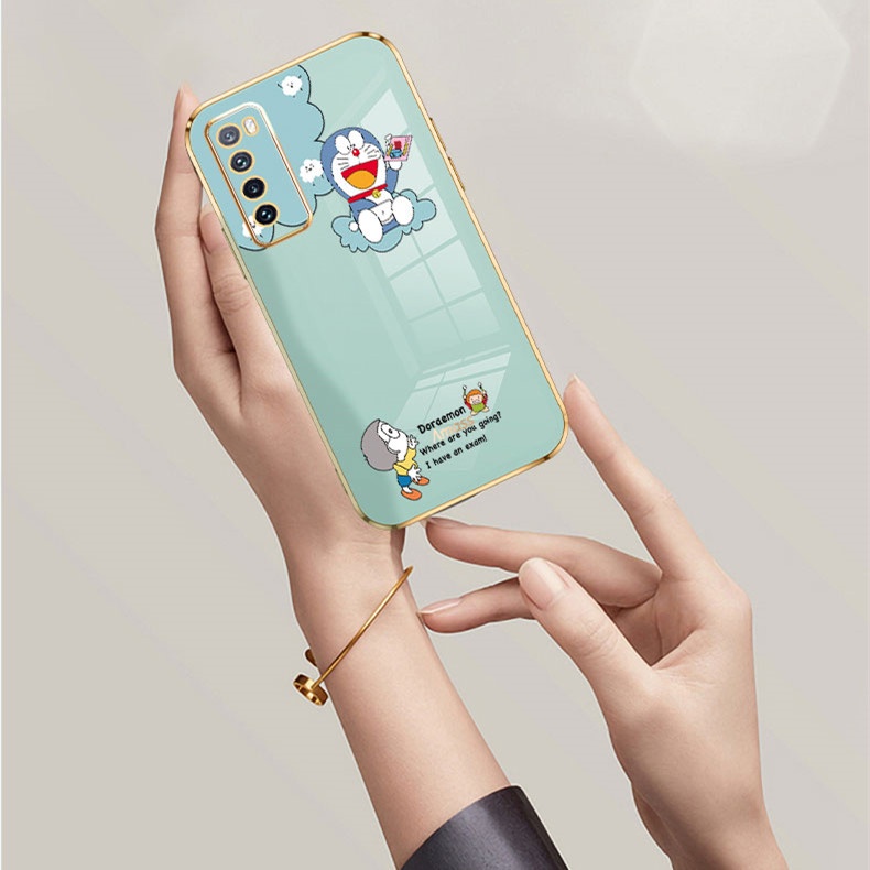 Doraemon plating Soft Case For VIVO Y20i Y12S Y11 Y19 S1 PRO Y50 Y30 Y93 Y91C Y12 Y15 Y17 Y20S Y20 Y30i Luxury Cartoon Silicone TPU Phone Case