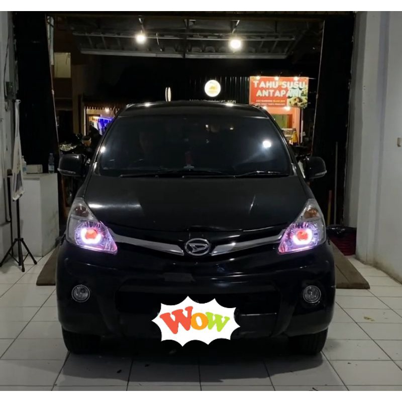 Headlamp Avanza 2012-2015.Castem Lampu Headlamp Avanza Projector Proji 2012-2015 Demon Eyes.Lampu Av