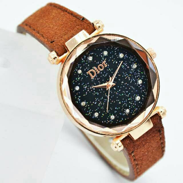 Jam Tangan Wanita permata Diamond Mata Kecil Full Color Strap Kulit BW-37