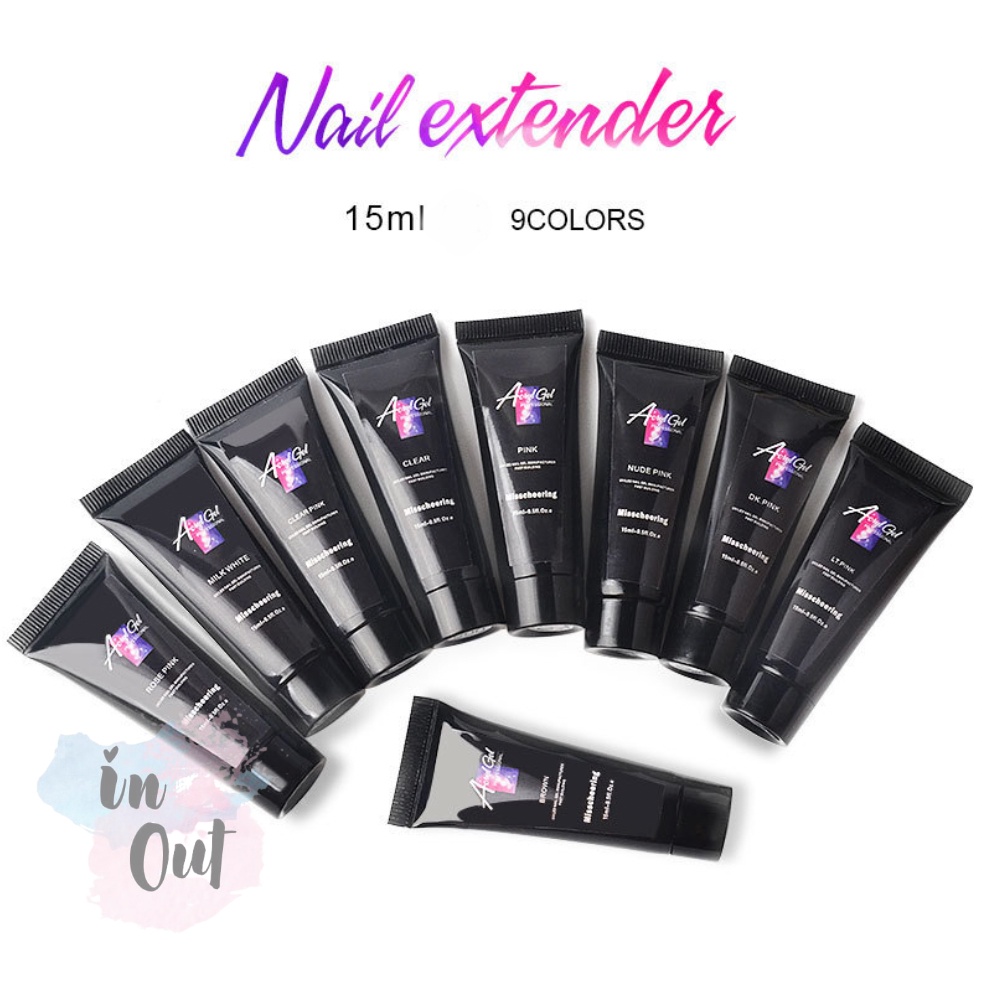 ACRYL GEL Professional Poly Gel Nail kutek kuku extension kuku warna bening kilat 15ml KU016