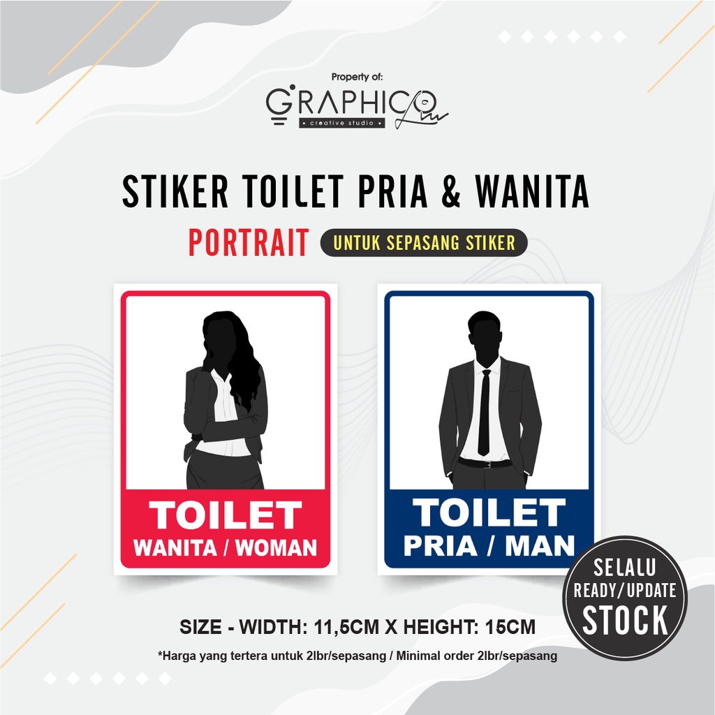 

Stiker Toilet Pria & Wanita - Sepasang (Portrait - 11,5x15cm)