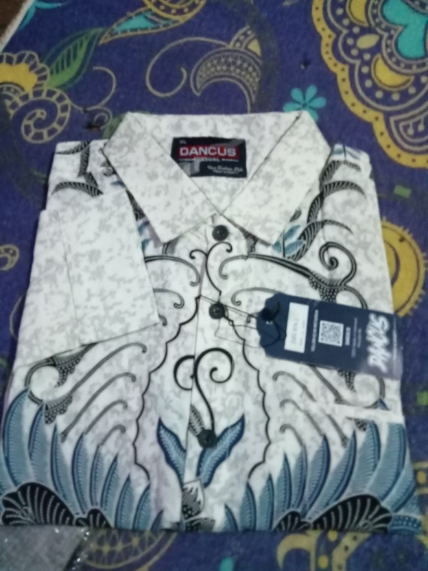 Kemeja Batik Pria Atasan Batik Modern Lengan Panjang Navy 2102.874.1