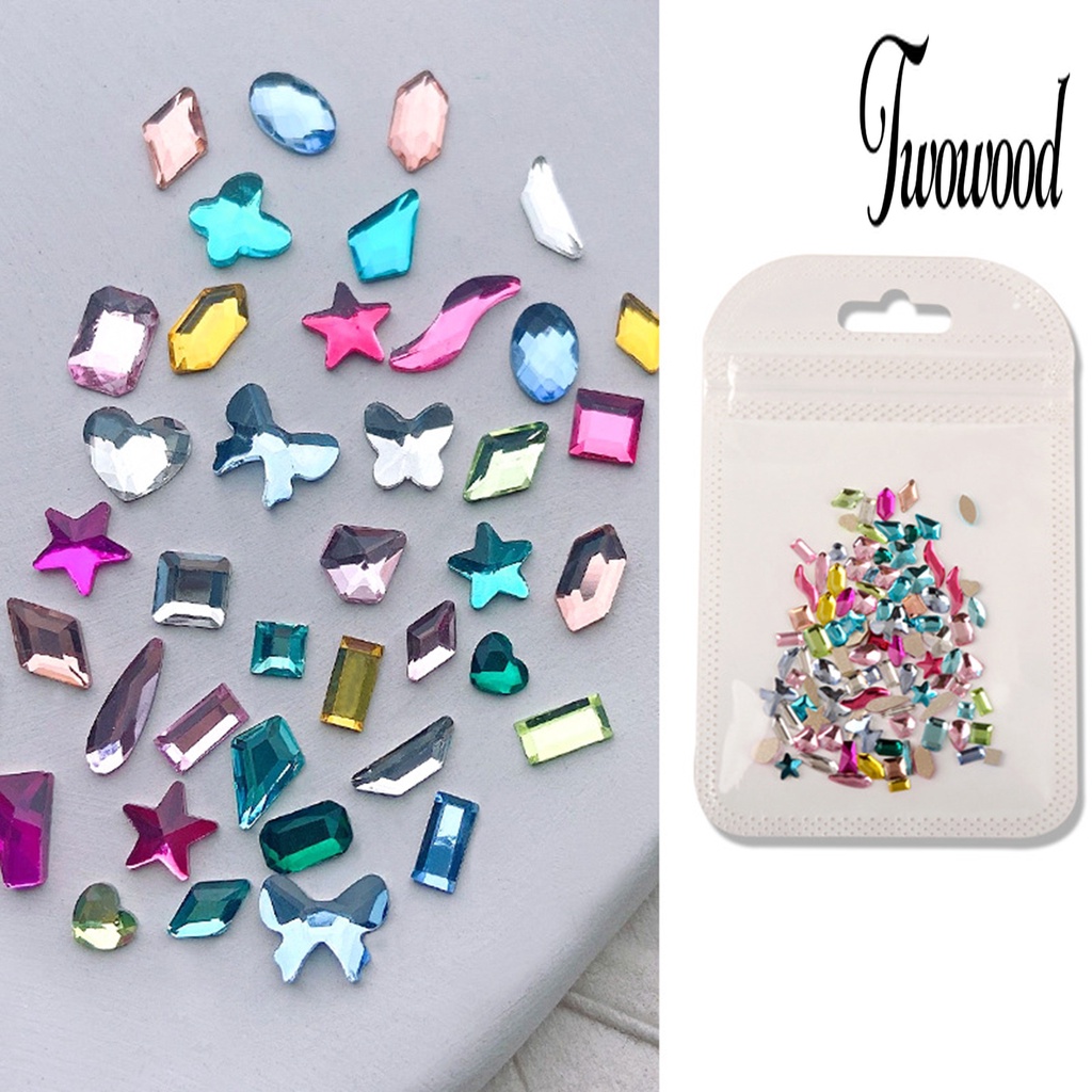 100 Pcs / Kantong Ornamen Kristal Berlian Imitasi Untuk Manicure