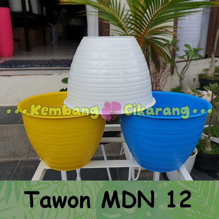 TAWON MDN uk 12 (12cm) pot putih dan warna warni model tawon ukuran 12 pot bunga kecil cantik