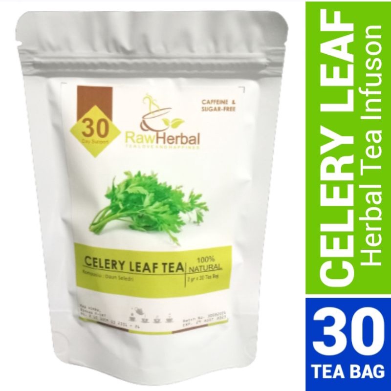 RAW TISANE Celery Leaf Tea : Pure Celery Leaves / Teh Celup Daun Seledri Isi 30 Tea Bag