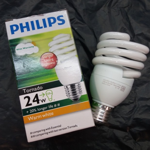 Philips Tornado 24Watt Putih / Kuning (sudah termasuk Bubble Wrap)