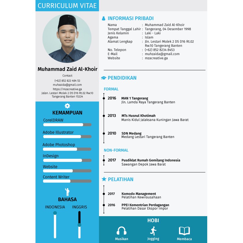 Buat Cv Biodata Data Diri Desain Custom Profil