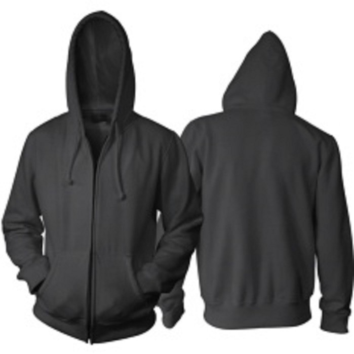 JAKET HOODIE ZIPPER POLOS HITAM BIG SIZE XXXL