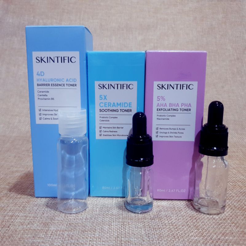 [SHARE] SKINTIFIC 5% Aha Bha Exfoliating Toner SHARE IN JAR | SKINTIFIC 4D Hyaluronic Acid Barrier E