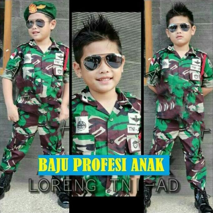 Baju Tentara Anak - Seragam Tentara TNI Anak TK SD, Baju Profesi Anak Termurah