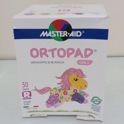 MASTER AID ORTOPAD EYE PATCH FOR GIRLS sz REGULAR isi 50 patch