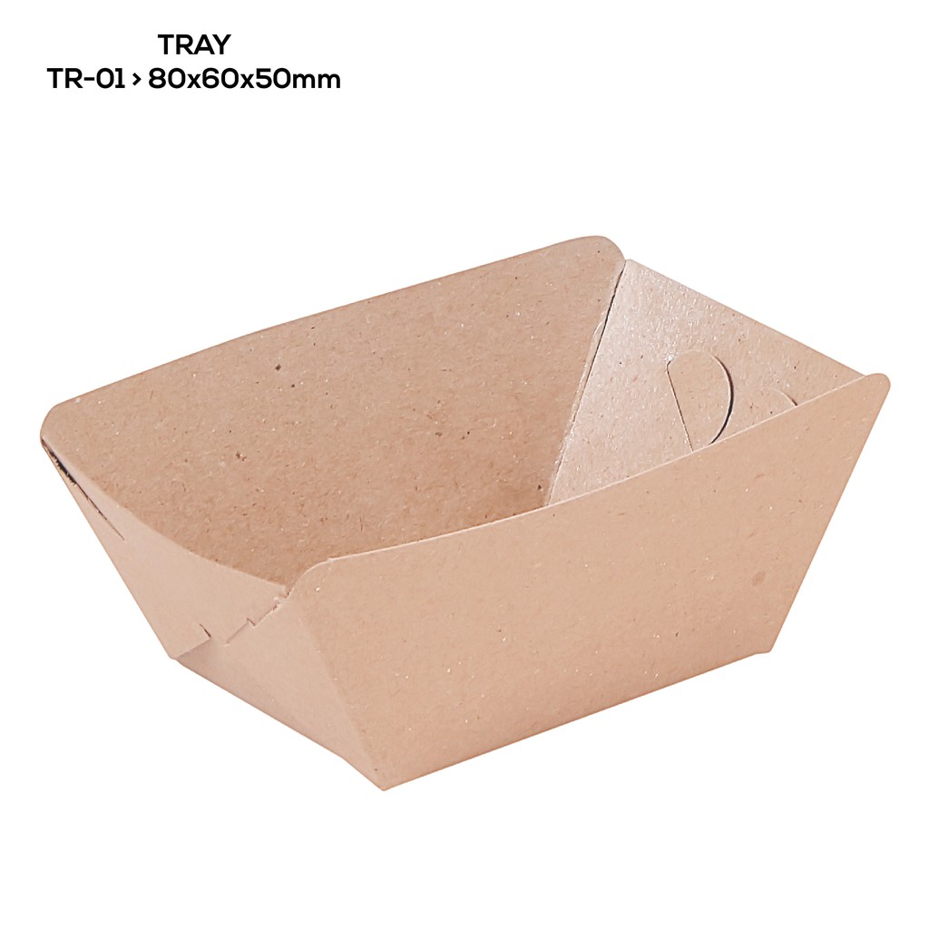 Tray Food Paper Tray Kertas Makan Food Tray (TR1K2-8X6X5 Cm)