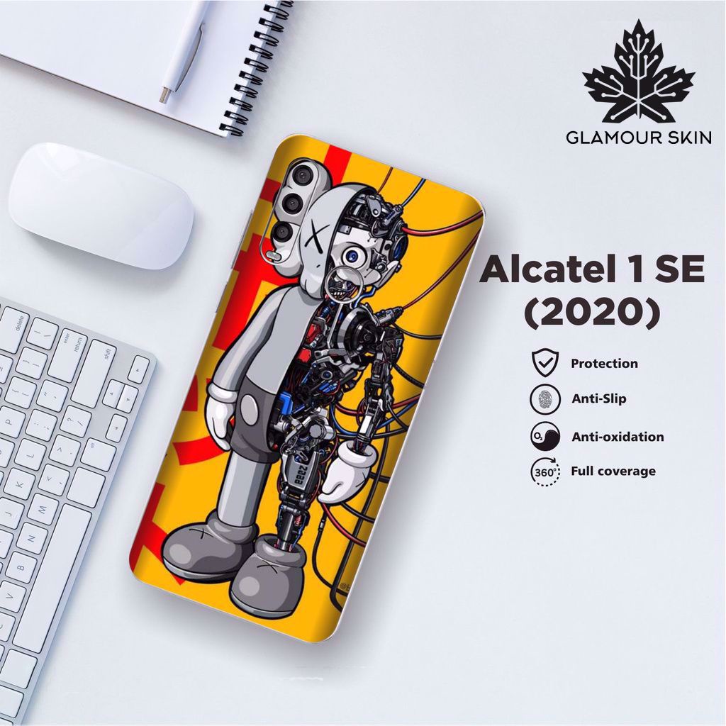 *(Dapat2PCS)* ALCATEL 1SE (2020) Garskin Case/Stiker Protector Motif KAWS