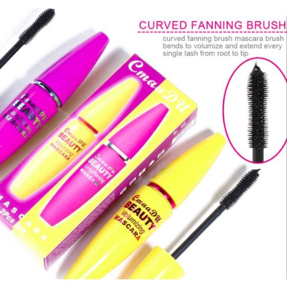 (NCS) 1 Set 2 Pcs Maskara CmaaDu Beauty Volumizing &amp; Lengthening Mascara 2 IN 1 4D Waterproof Tahan Lama Anti Air