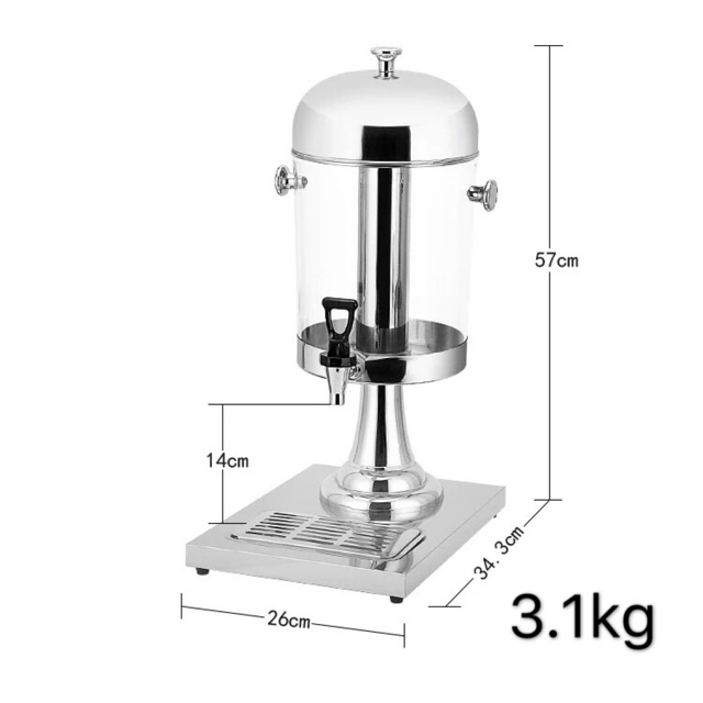 Juice jus dispenser tower minuman 8L single stainless steel