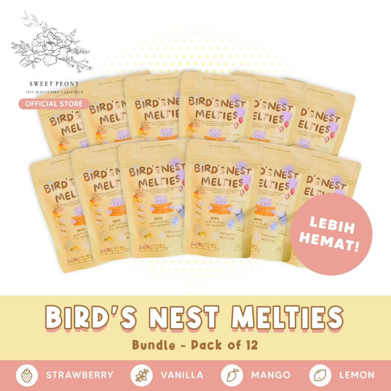 

NatureNest Bird's Nest Melties (snack anak isi sarang burung) Bundle isi 12