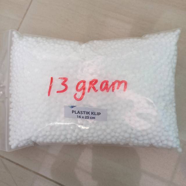 PILUS styrofoam butiran 13gr floam Putih, slime Sterofoam gabus undian stirofoam butiran putih keraj