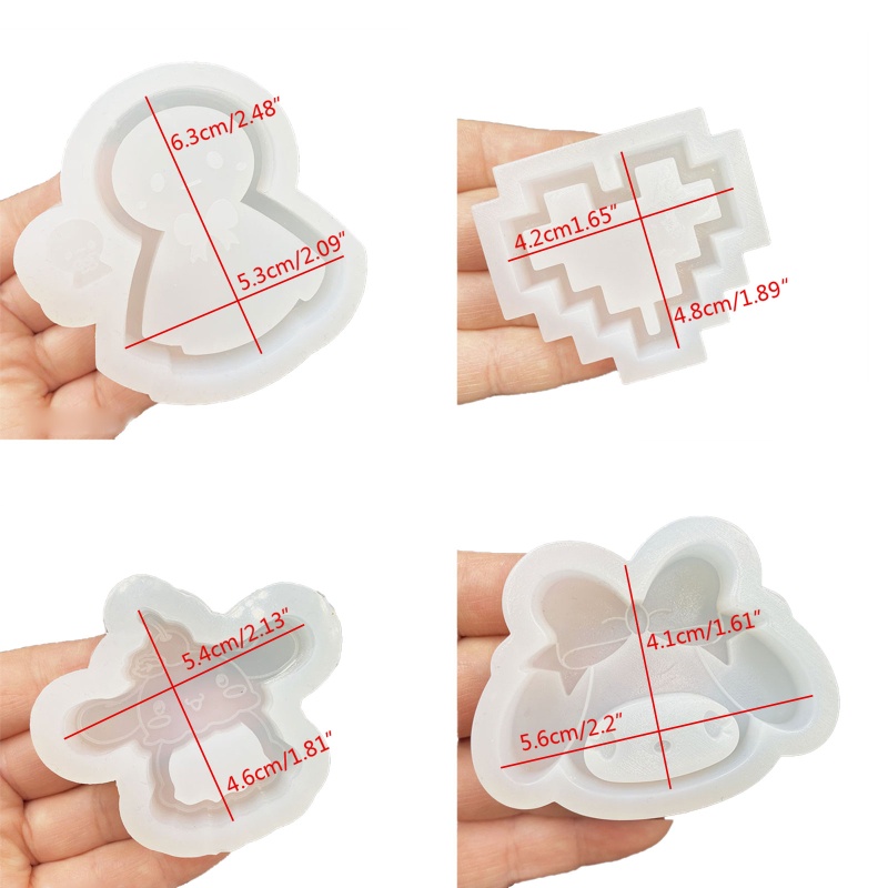 Siy Cetakan Kristal Epoxy Quicksand Bahan Silikon Bentuk Hewan Lucu Untuk Diy Craft / Gantungan Kunci