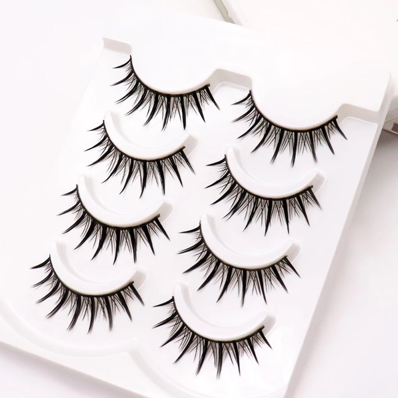 KIYOW NEW 4pairs Japanese Fairy False Eyelashes Cosplay Handmade False Eyelashes Little Devil Big Eyes Naturally Thick Eyelashes A339