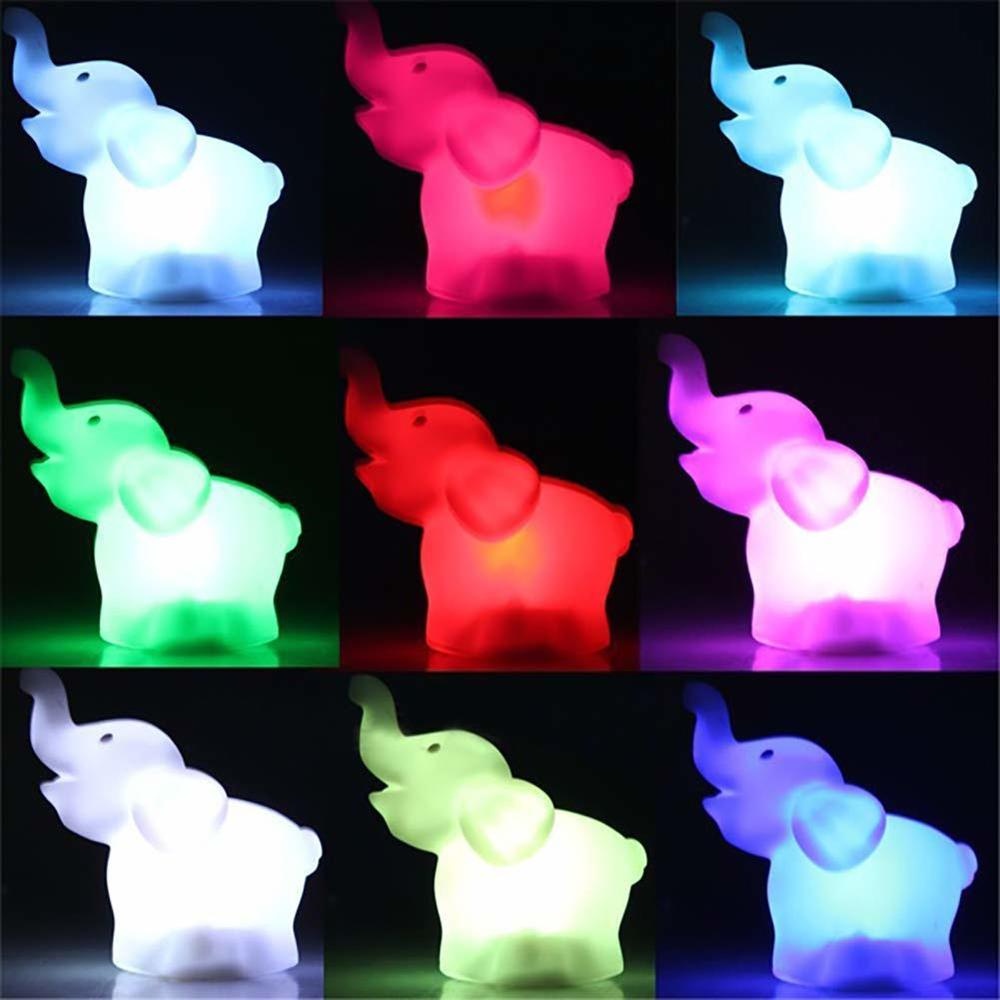 Led Colorful Elephant Night Light/USB Powered Night Light for Kids Girls Bedroom Decoration