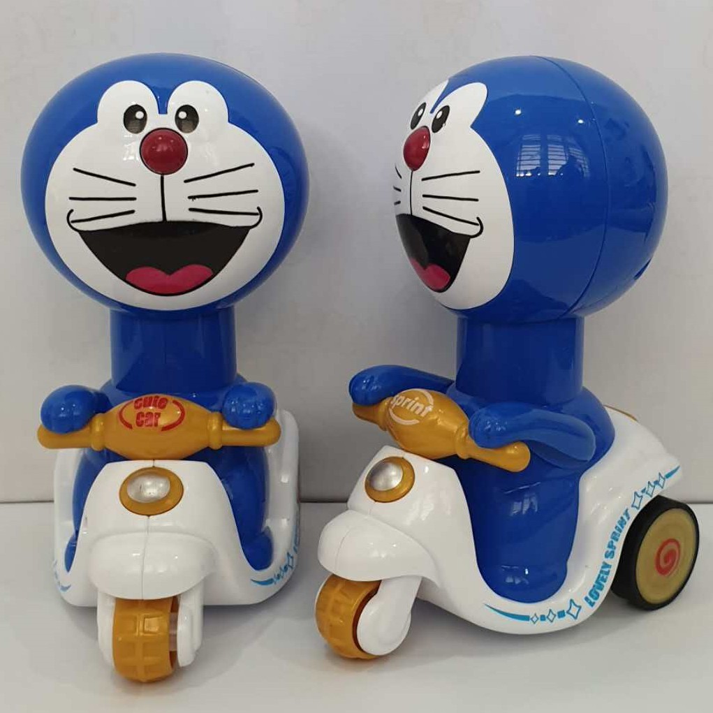 Mainan Motor Vespa Manual Doraemon [ Bisa Jalan Tanpa Batrei ]