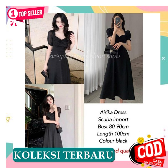 Baju Dress Wanita Cewe Kerja Gereja Gaun Kondangan Pesta Pernikahan Im Maxi Airika Dress Import Hita