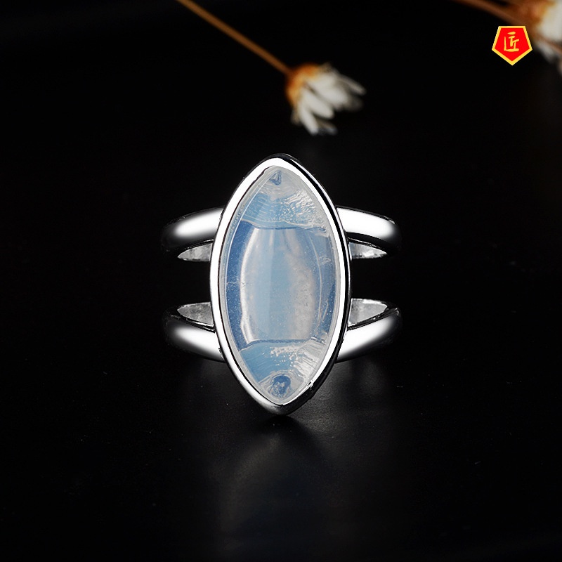 [Ready Stock]Retro Moonstone Silver Ring