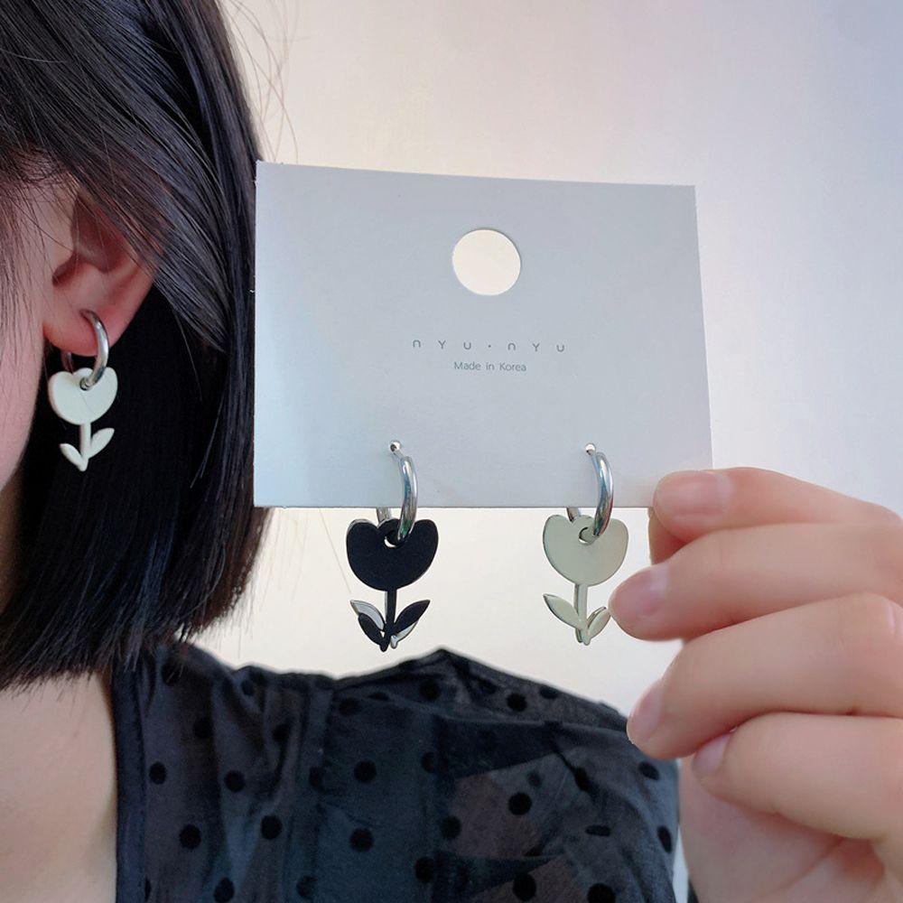 NEEDWAY Anting Tulip Perempuan Trendi Bunga Mewah Kepribadian Fashion Retro Menjuntai Anting