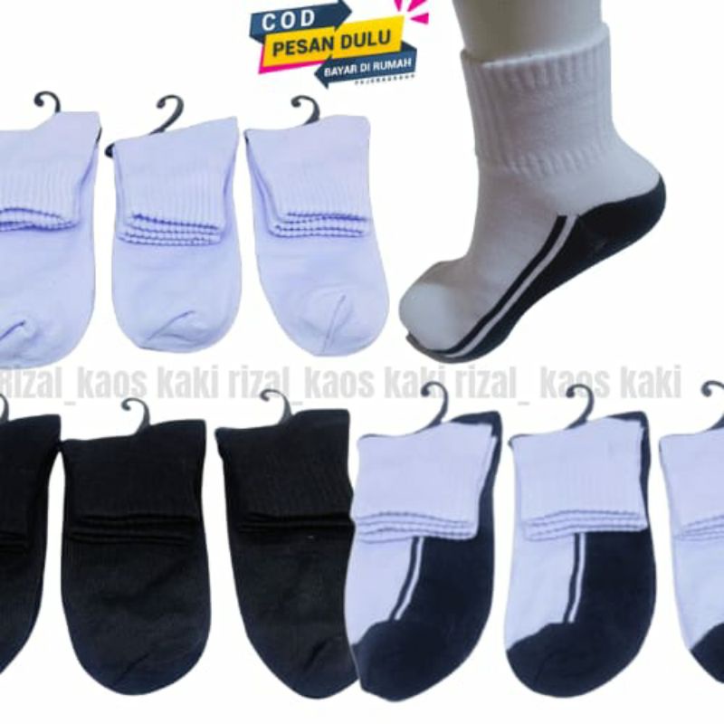 (6 pcs) KAOS KAKI SPORT PENDEK POLOS KAOS KAKI OLAH RAGA KAOS KAKI MATA KAKI POLOS