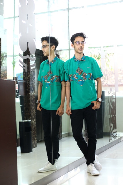 Loyal Kaos Polo Batik Hijau Tosca Modern Pria M L XL XXL