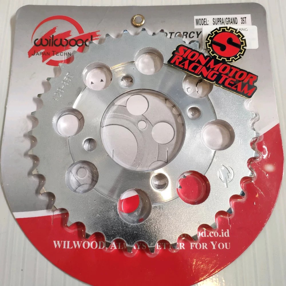 Gir Gear Belakang / Sprocket Honda Grand / Supra / Legenda / Prima 428 - 35T Wilwood Chrome-3