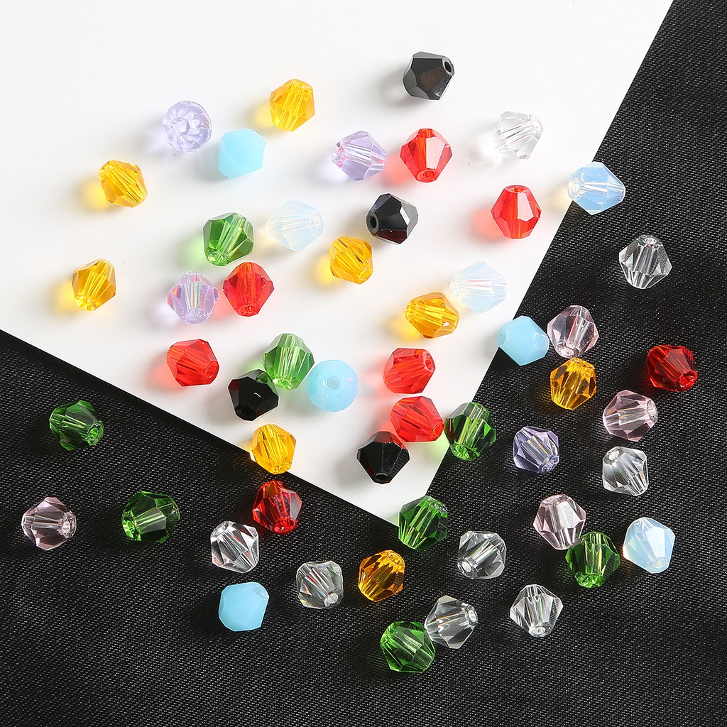 100pcs Manik-Manik Czech Longgar Bahan Kaca Kristal Ukuran 4mm Untuk Aksesoris Pakaian
