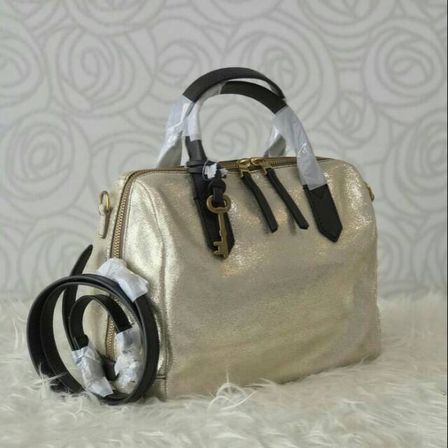 Fossil fiona satchel gold