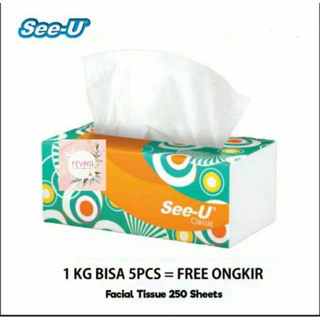 (beli 5= gratis ongkir via shopeepay ) Tisu wajah TESSA 250 lembar 2 ply natural soft