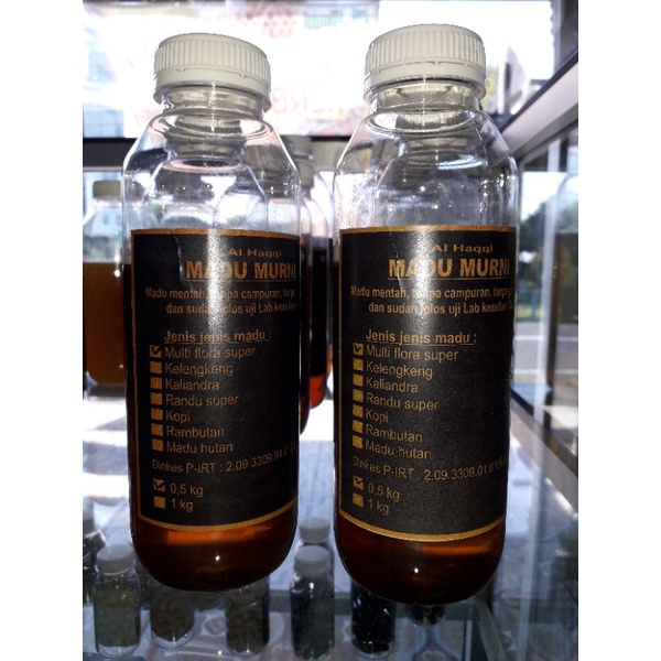 

Madu murni multiflora setengah kilo plus kaliandra setengah kilo