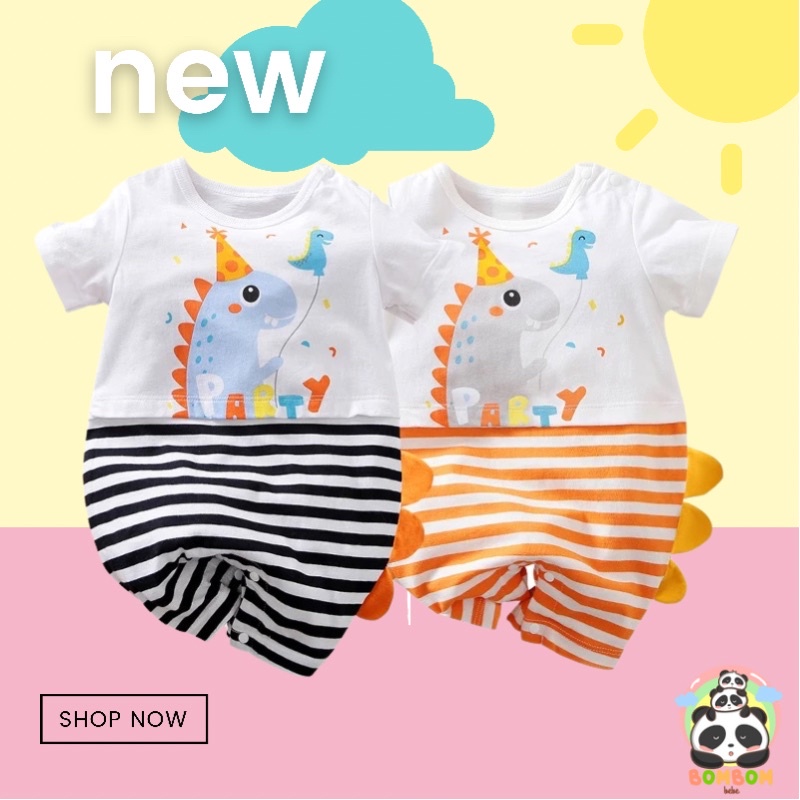 BAJU BAYI UNISEX JUMPER ONESIE ROMPER DINO PARTY
