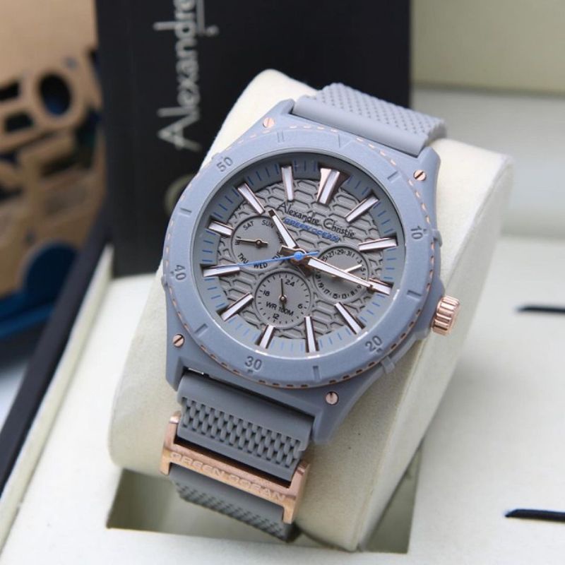 Jam Tangan Alexandre Christie AC 6584 Wanita / AC6584 MH Soft Grey Original