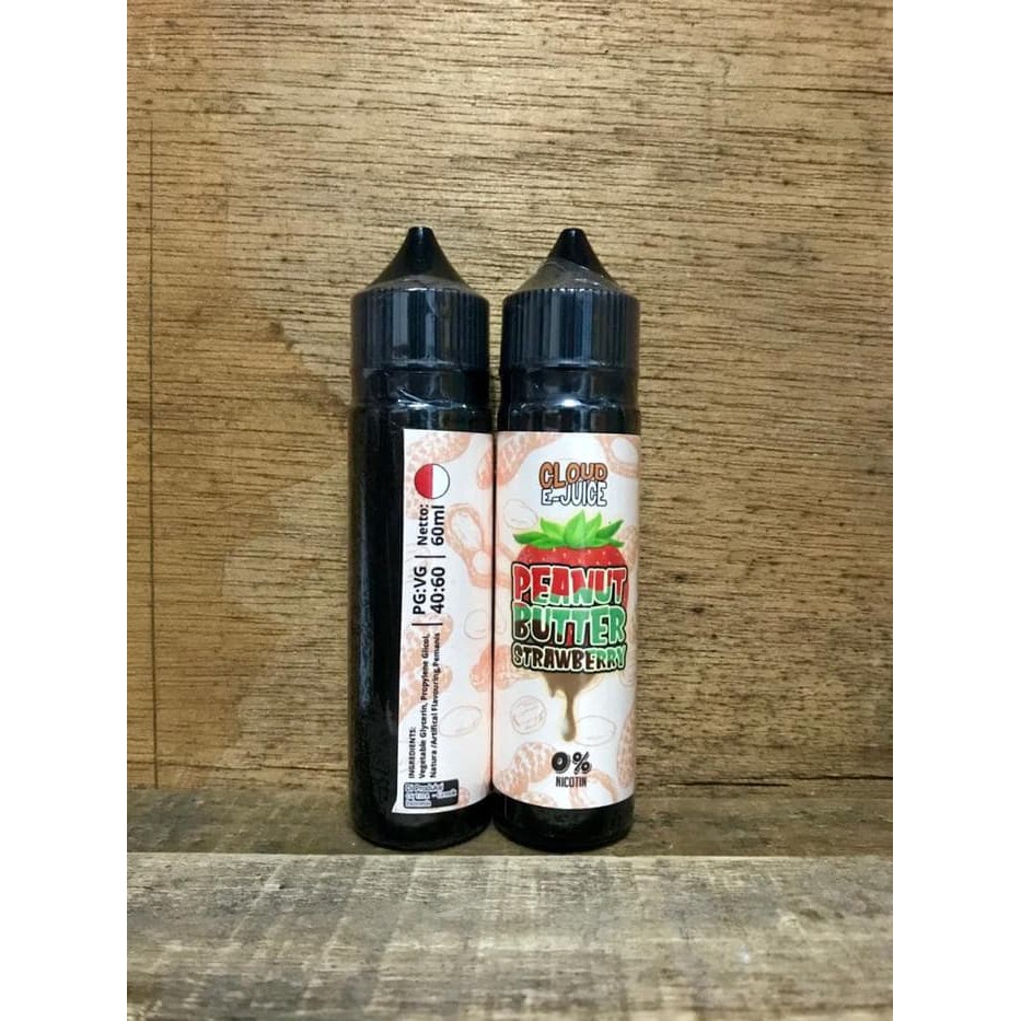 Peanut Butter Strawberry Cloud EJuice 60ml 0mg liquid vape pita cukai