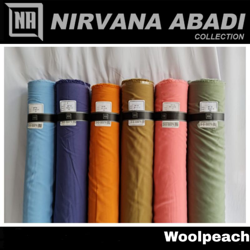Kain Bahan Gamis Wolfis Woolpeach ROLL Kualitas Premium