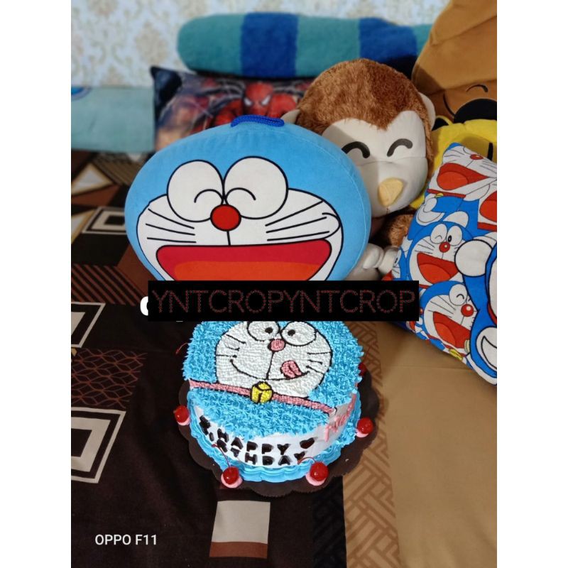 

cake ultah/kue ulangtahun kartun Doraemon 20cm homemade dijamin enak dan yang pasti selalu fresh