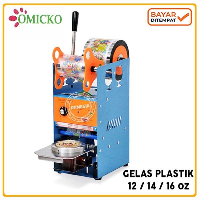 PROMO FREE PACKING BUBBLE mesin pengemas/press minuman Cup sealer omicko.C35