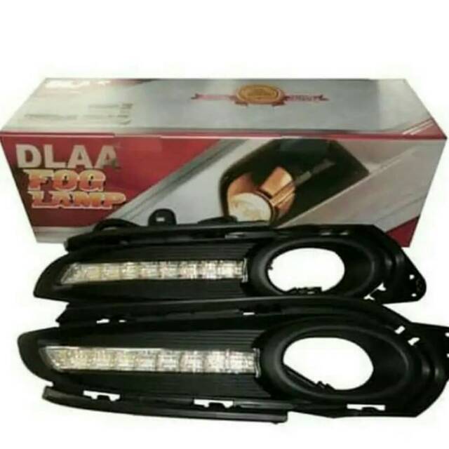 lampu DRL foglamp bumper depan honda hrv HR-V 2014 sampai 2017 putih + sen KUNING 2015 2016 2017 2018