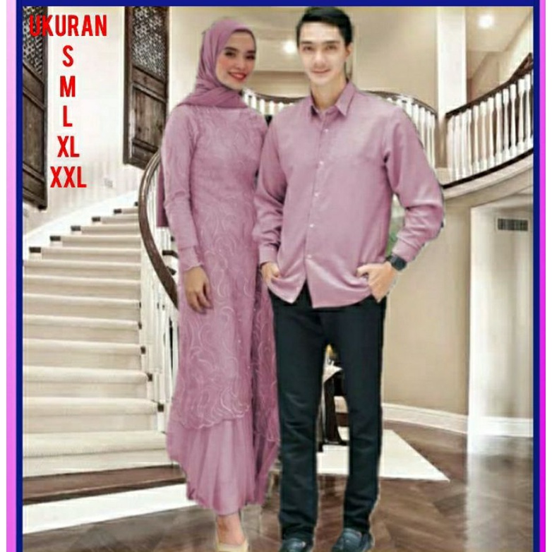 BAJU COUPLE BRUKAT SUAMI ISTRI LENGAN PANJANG UNDANGAN PESTA LAMARAN CASUAL