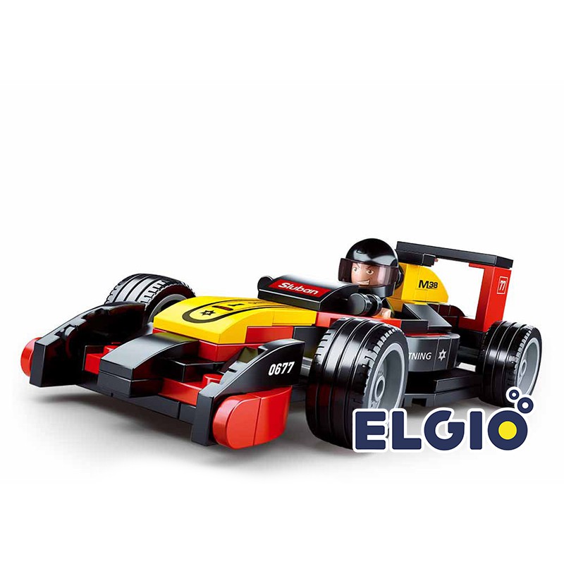 Sluban Bricks Mobil Balap Hitam F1 Racing Car Club Block M38 B0677