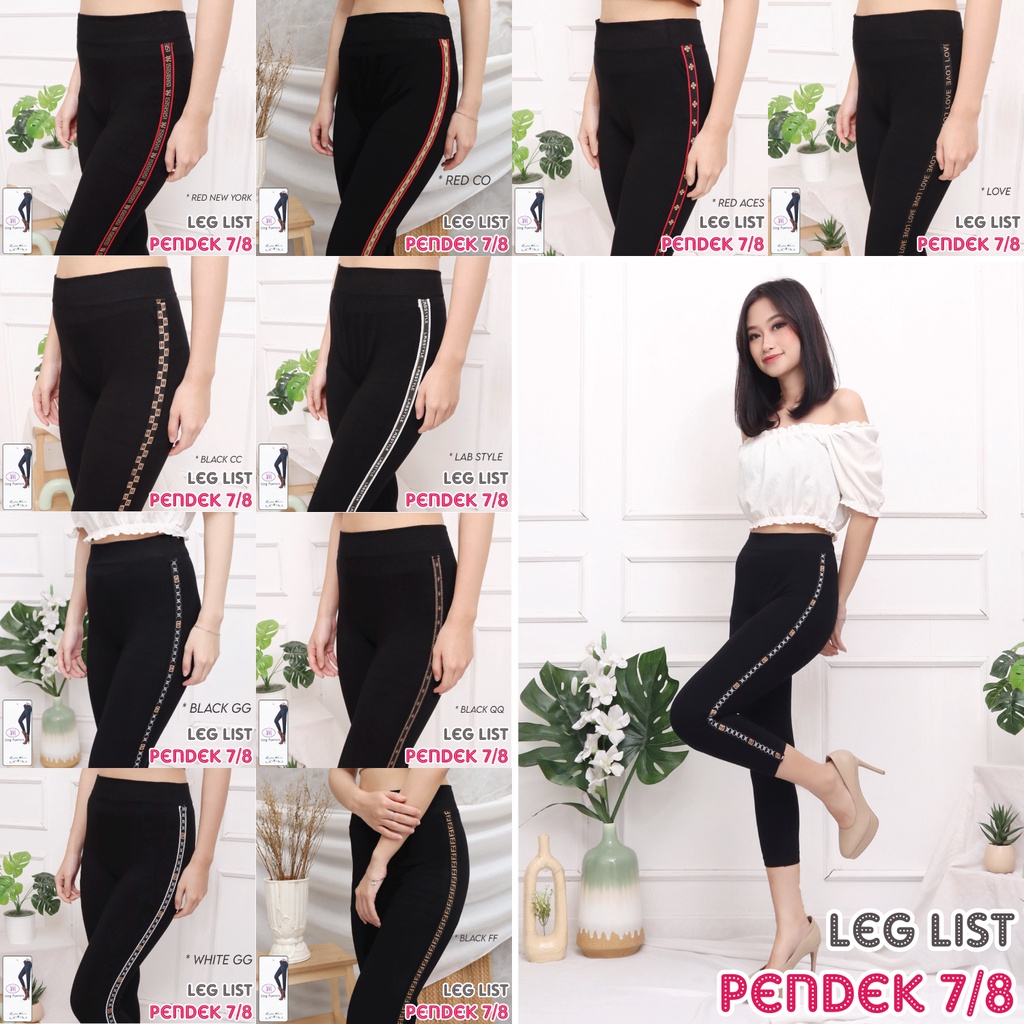 Legging Lis Pendek Wanita / Legging List Pendek import wanita / legging fashion wanita / legging 7/8 / ying fashion